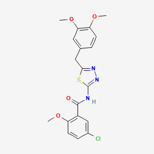 5-chloro-N-[5-(3,4-dimethoxybenzyl)-1,3,4-thiadiazol-2-yl]-2-methoxybenzamide