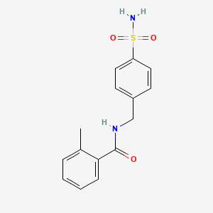 molecular formula C15H16N2O3S B11174054 2-methyl-N-[(4-sulfamoylphenyl)methyl]benzamide 