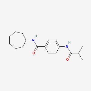 N-cycloheptyl-4-[(2-methylpropanoyl)amino]benzamide