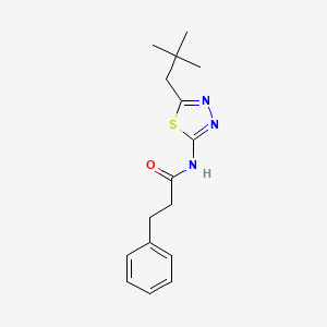 N-[5-(2,2-dimethylpropyl)-1,3,4-thiadiazol-2-yl]-3-phenylpropanamide