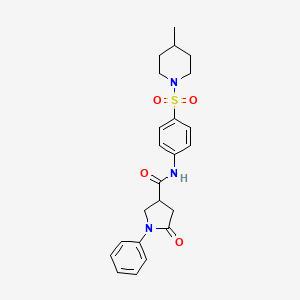 N-{4-[(4-methylpiperidin-1-yl)sulfonyl]phenyl}-5-oxo-1-phenylpyrrolidine-3-carboxamide