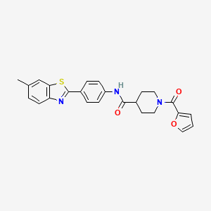 1-(furan-2-carbonyl)-N-[4-(6-methyl-1,3-benzothiazol-2-yl)phenyl]piperidine-4-carboxamide