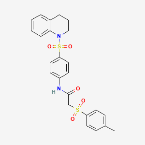 molecular formula C24H24N2O5S2 B11174129 N-[4-(3,4-dihydroquinolin-1(2H)-ylsulfonyl)phenyl]-2-[(4-methylphenyl)sulfonyl]acetamide 