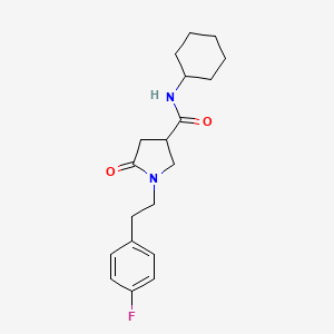 N-cyclohexyl-1-[2-(4-fluorophenyl)ethyl]-5-oxopyrrolidine-3-carboxamide