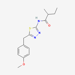 molecular formula C15H19N3O2S B11174157 N-[5-(4-methoxybenzyl)-1,3,4-thiadiazol-2-yl]-2-methylbutanamide 