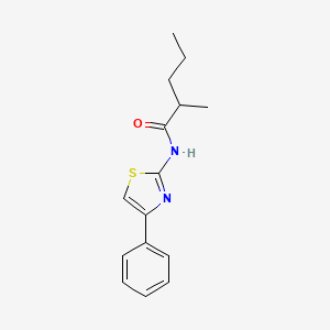 molecular formula C15H18N2OS B11174165 2-methyl-N-(4-phenyl-1,3-thiazol-2-yl)pentanamide 