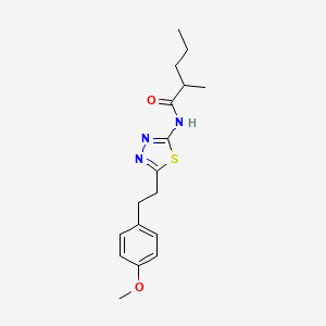 molecular formula C17H23N3O2S B11174181 N-{5-[2-(4-methoxyphenyl)ethyl]-1,3,4-thiadiazol-2-yl}-2-methylpentanamide 