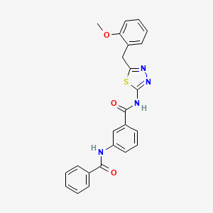 molecular formula C24H20N4O3S B11174184 N-[5-(2-methoxybenzyl)-1,3,4-thiadiazol-2-yl]-3-[(phenylcarbonyl)amino]benzamide 