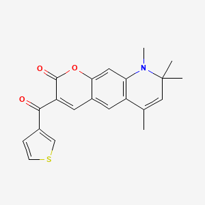 6,8,8,9-tetramethyl-3-(thiophen-3-ylcarbonyl)-8,9-dihydro-2H-pyrano[3,2-g]quinolin-2-one