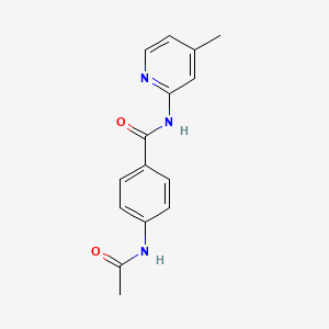 molecular formula C15H15N3O2 B11174251 4-acetamido-N-(4-methylpyridin-2-yl)benzamide 