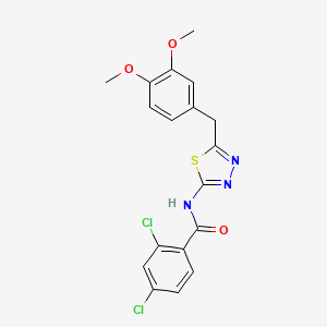 molecular formula C18H15Cl2N3O3S B11174262 2,4-dichloro-N-[5-(3,4-dimethoxybenzyl)-1,3,4-thiadiazol-2-yl]benzamide 