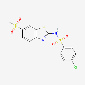 2-{[(4-Chlorophenyl)sulfonyl]amino}-6-(methylsulfonyl)benzothiazole