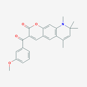 3-[(3-methoxyphenyl)carbonyl]-6,8,8,9-tetramethyl-8,9-dihydro-2H-pyrano[3,2-g]quinolin-2-one