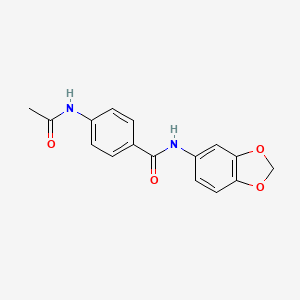 molecular formula C16H14N2O4 B11174313 4-acetamido-N-(1,3-benzodioxol-5-yl)benzamide 