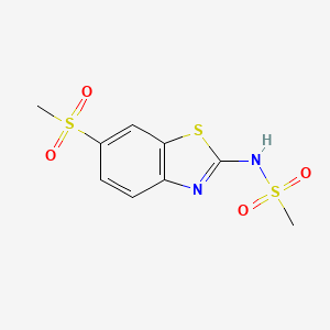 molecular formula C9H10N2O4S3 B11174380 N-[6-(methylsulfonyl)-1,3-benzothiazol-2-yl]methanesulfonamide 