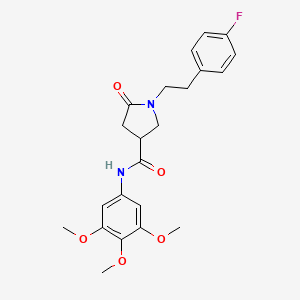 molecular formula C22H25FN2O5 B11174387 1-[2-(4-fluorophenyl)ethyl]-5-oxo-N-(3,4,5-trimethoxyphenyl)pyrrolidine-3-carboxamide 