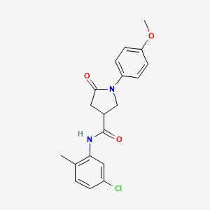 molecular formula C19H19ClN2O3 B11174401 N-(5-chloro-2-methylphenyl)-1-(4-methoxyphenyl)-5-oxopyrrolidine-3-carboxamide 