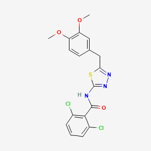 molecular formula C18H15Cl2N3O3S B11174416 2,6-dichloro-N-[5-(3,4-dimethoxybenzyl)-1,3,4-thiadiazol-2-yl]benzamide 