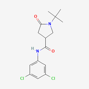 molecular formula C15H18Cl2N2O2 B11174427 1-tert-butyl-N-(3,5-dichlorophenyl)-5-oxopyrrolidine-3-carboxamide 