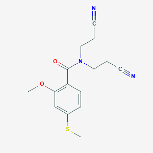 N,N-bis(2-cyanoethyl)-2-methoxy-4-(methylsulfanyl)benzamide