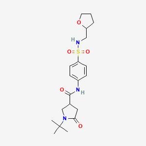 1-tert-butyl-5-oxo-N-{4-[(tetrahydrofuran-2-ylmethyl)sulfamoyl]phenyl}pyrrolidine-3-carboxamide