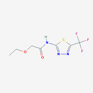 molecular formula C7H8F3N3O2S B11174483 2-ethoxy-N-[5-(trifluoromethyl)-1,3,4-thiadiazol-2-yl]acetamide 