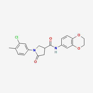 1-(3-chloro-4-methylphenyl)-N-(2,3-dihydro-1,4-benzodioxin-6-yl)-5-oxopyrrolidine-3-carboxamide