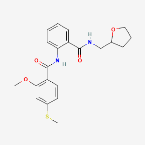 molecular formula C21H24N2O4S B11174565 2-methoxy-4-(methylsulfanyl)-N-{2-[(tetrahydrofuran-2-ylmethyl)carbamoyl]phenyl}benzamide 