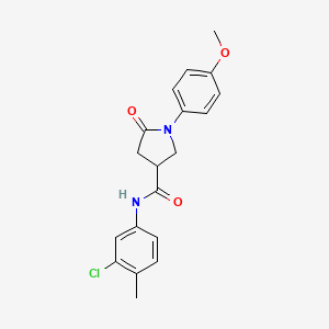 N-(3-chloro-4-methylphenyl)-1-(4-methoxyphenyl)-5-oxopyrrolidine-3-carboxamide