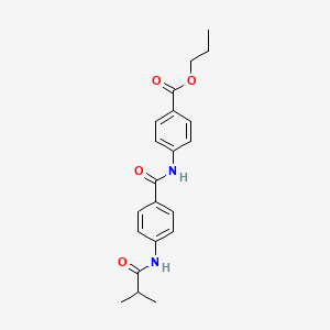 molecular formula C21H24N2O4 B11174603 Propyl 4-[({4-[(2-methylpropanoyl)amino]phenyl}carbonyl)amino]benzoate 