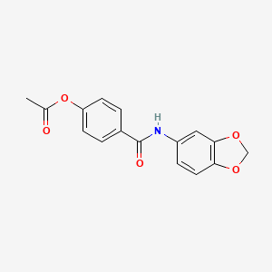 molecular formula C16H13NO5 B11174620 4-(1,3-Benzodioxol-5-ylcarbamoyl)phenyl acetate 