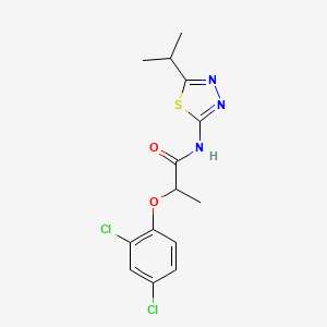 molecular formula C14H15Cl2N3O2S B11174635 2-(2,4-dichlorophenoxy)-N-[5-(propan-2-yl)-1,3,4-thiadiazol-2-yl]propanamide 