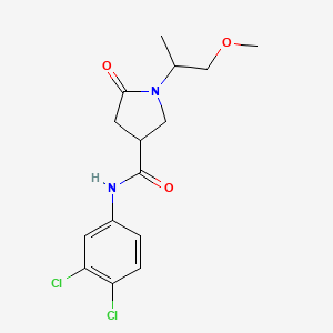 molecular formula C15H18Cl2N2O3 B11174683 N-(3,4-dichlorophenyl)-1-(1-methoxypropan-2-yl)-5-oxopyrrolidine-3-carboxamide 