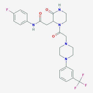 N-(4-fluorophenyl)-2-[3-oxo-1-({4-[3-(trifluoromethyl)phenyl]piperazin-1-yl}acetyl)piperazin-2-yl]acetamide