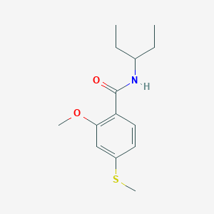 molecular formula C14H21NO2S B11174718 2-methoxy-4-(methylsulfanyl)-N-(pentan-3-yl)benzamide 