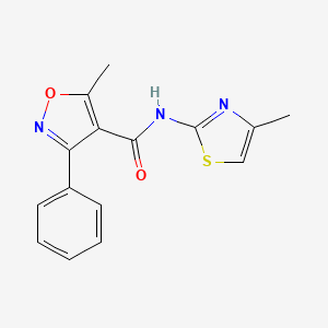 molecular formula C15H13N3O2S B11174730 5-methyl-N-(4-methyl-1,3-thiazol-2-yl)-3-phenyl-1,2-oxazole-4-carboxamide 