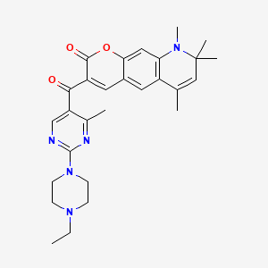 3-{[2-(4-ethylpiperazin-1-yl)-4-methylpyrimidin-5-yl]carbonyl}-6,8,8,9-tetramethyl-8,9-dihydro-2H-pyrano[3,2-g]quinolin-2-one