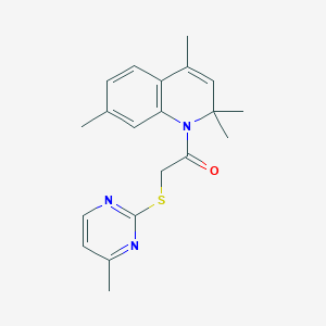 2-[(4-methylpyrimidin-2-yl)sulfanyl]-1-(2,2,4,7-tetramethylquinolin-1(2H)-yl)ethanone