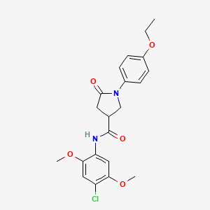 molecular formula C21H23ClN2O5 B11174792 N-(4-chloro-2,5-dimethoxyphenyl)-1-(4-ethoxyphenyl)-5-oxopyrrolidine-3-carboxamide 