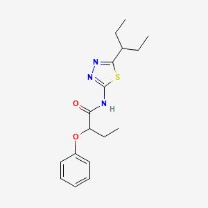 molecular formula C17H23N3O2S B11174819 N-[5-(pentan-3-yl)-1,3,4-thiadiazol-2-yl]-2-phenoxybutanamide 