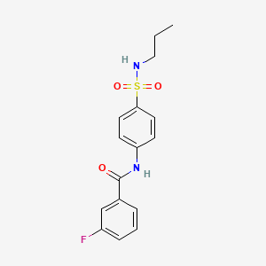 molecular formula C16H17FN2O3S B11174830 3-fluoro-N-[4-(propylsulfamoyl)phenyl]benzamide 