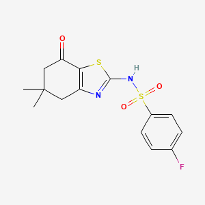 N-(5,5-dimethyl-7-oxo-4,5,6,7-tetrahydro-1,3-benzothiazol-2-yl)-4-fluorobenzenesulfonamide