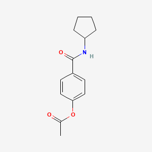 molecular formula C14H17NO3 B11174924 4-(Cyclopentylcarbamoyl)phenyl acetate 