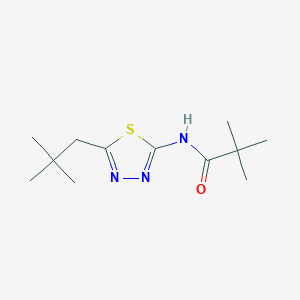 molecular formula C12H21N3OS B11174948 N-[5-(2,2-dimethylpropyl)-1,3,4-thiadiazol-2-yl]-2,2-dimethylpropanamide 