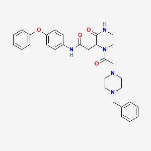 2-{1-[(4-benzylpiperazin-1-yl)acetyl]-3-oxopiperazin-2-yl}-N-(4-phenoxyphenyl)acetamide