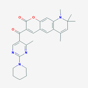 6,8,8,9-tetramethyl-3-{[4-methyl-2-(piperidin-1-yl)pyrimidin-5-yl]carbonyl}-8,9-dihydro-2H-pyrano[3,2-g]quinolin-2-one