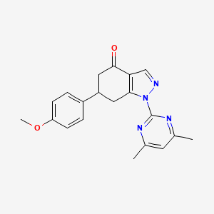 molecular formula C20H20N4O2 B11174976 1-(4,6-dimethylpyrimidin-2-yl)-6-(4-methoxyphenyl)-1,5,6,7-tetrahydro-4H-indazol-4-one 