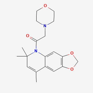 molecular formula C19H24N2O4 B11174992 2-(morpholin-4-yl)-1-(6,6,8-trimethyl[1,3]dioxolo[4,5-g]quinolin-5(6H)-yl)ethanone 