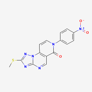 molecular formula C15H10N6O3S B11175051 2-(methylsulfanyl)-7-(4-nitrophenyl)pyrido[3,4-e][1,2,4]triazolo[1,5-a]pyrimidin-6(7H)-one 