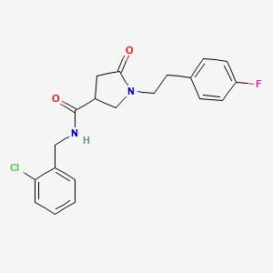 molecular formula C20H20ClFN2O2 B11175057 N-(2-chlorobenzyl)-1-[2-(4-fluorophenyl)ethyl]-5-oxopyrrolidine-3-carboxamide 